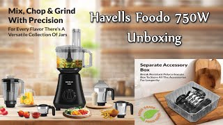 Havells Foodo Mixer Grinder amp Food Processor  Food Processor 750W  Demo Unboxing in Telugu [upl. by Lidaa]