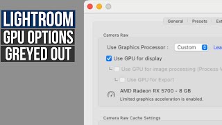 Adobe Lightroom Classic  GPU Acceleration Grayed Out Fix [upl. by Muraida]