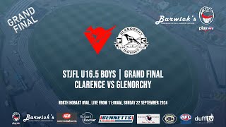 Clarence vs Glenorchy  STJFL U165 Boys Grand Final 2024 [upl. by Decato]