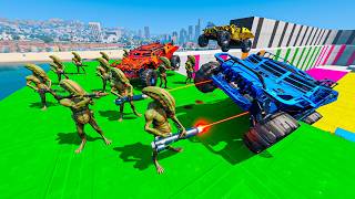 RPG vs COCHES BLINDADOS LOS ALIENS ATACAN LOS SANTOS  GTA 5 ONLINE [upl. by Yerahcaz]