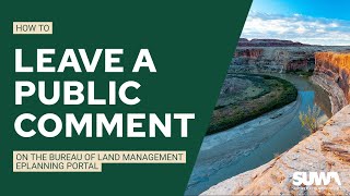 BLM ePlanning Portal How to Leave a Public Comment [upl. by Lorene]