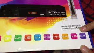 Skybox A1 Combo DVB T2 S2 AVS H265 BISS CCcam Tandberg PowerVu [upl. by Ettenoitna942]