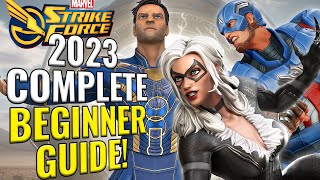 START HERE Complete 2023 Beginner Guide New Player to End Game Quick Marvel Strike Force [upl. by Anaahs]