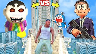 SHINCHAN ARMY vs NOBITA ARMY  Franklin Shinchan Pinchan HIDE AND KILL with Squid Game Doll In GTA 5 [upl. by Heigho]