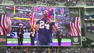 Esera Tuaolo  Star Spangled Banner  Minnesota Vikings Game [upl. by Areik97]