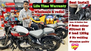 Back Seat install For Jawa 42 Bobber  Dual Seat  Pillion Seat￼￼  ￼Modification  Accessories 🏍 [upl. by Mackenzie]