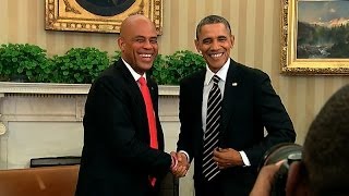 President Obamas Bilateral Meeting with President Martelly of Haiti [upl. by Nogas]