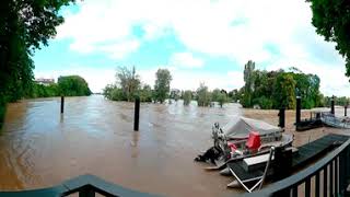 Hochwasser in Rheinfelden 360° 8K Aufnahme an der Schifflände Rheinfelden CH [upl. by Ahsetel]