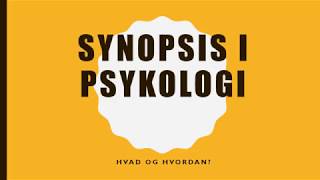 Synopsis Psykologi B [upl. by Eerual]