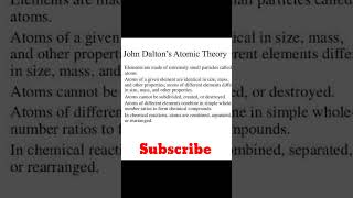 John Daltons Atomic Theory Best Notes for exam shorts [upl. by Bedwell196]