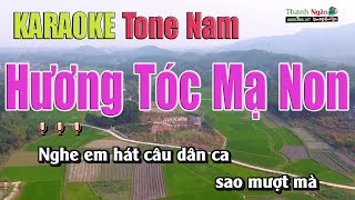 Hương Tóc Mạ Non Karaoke  Tone Nam  Nhạc Sống Thanh Ngân [upl. by Jenilee]