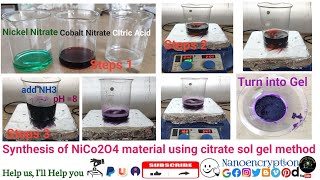 Synthesis of Nanomaterials using citrate sol gel method nanotecnologiananotechnology [upl. by Seravaj675]