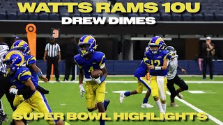 Watts Rams 10U Super Bowl Highlights  QB 12 Drew Dimes Micd Up [upl. by Forsyth]