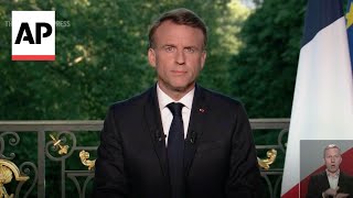 Frances Macron dissolves National Assembly calls for legislative election after EU defeat [upl. by Adnileb]