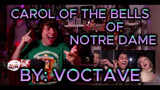 FLAWLESS MASHUP Blind reaction to Voctave  Carol of the Bells of Notre Dame [upl. by Neile]