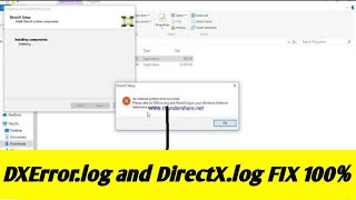 DXerror log and DirectX log error in window 10 fixan internal system error occured fix [upl. by Eidolem]