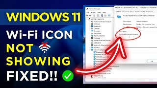 Fix WiFi Connection Problem in Windows 11  WiFi Not Showing WiFi Icon Missing Problem Solved ✔ [upl. by Farmann]