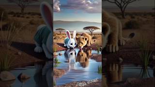 Baby rabbit amp baby tiger friends 🤩🥰😍🥳reel animals tiger wildlife [upl. by Lori]