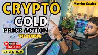 Live on Bitcoin  Gold Scalp with Price Action btechtraderss live Btc trading 13102024 [upl. by Nivrek123]