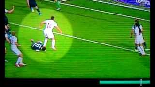 Olympic Soccer Player Canada Stomping USA Player [upl. by Ydennek]