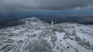 Drone tour Ehden Lebanon snow storm 2023 فيروز [upl. by Hege]