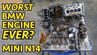 JUNK Mini Cooper S BMWPeugeot N14 Turbo Engine Teardown Why Do People Buy These [upl. by Ansela921]