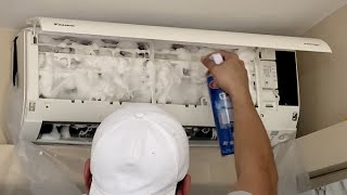 Air Conditioner Cleaning Using Aircon Spray for Coils and Blower  Step by Step  DIY at home [upl. by Nerak]