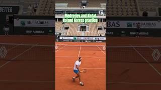 PRACTICE PASS Nadal amp Medvedev Center Court at Roland Garros 🇫🇷 frenchopen tennis [upl. by Artina]