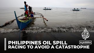 Filipino fishermen in distress as oil from capsized tankers reaches their shores [upl. by Hennie389]