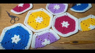 MITAD DE HEXAGONO TEJIDO A CROCHET Mano Izquierda [upl. by Ylrac]