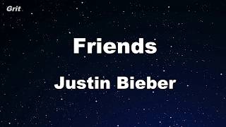 Friends ft BloodPop  Justin Bieber Karaoke 【With Guide Melody】 Instrumental [upl. by Clapper434]