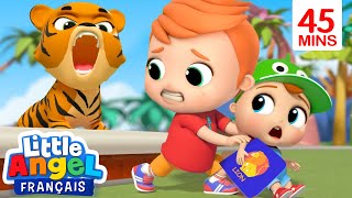 Apprendre les Animaux aux Zoo 🐯🐊 Comptines pour Bébé  Little Angel Français [upl. by Nednarb385]