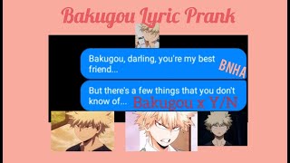 ✨Bakugou Lyric Prank  Bakugou x YN  Jenny I wanna ruin our friendship  BNHA  MyA✨ [upl. by Ikciv]