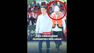 AKSI WAPRES GIBRAN Paspampres Sampai Berlarian Tibatiba Turun Panggung Saat Apel Baznaz [upl. by Otti]