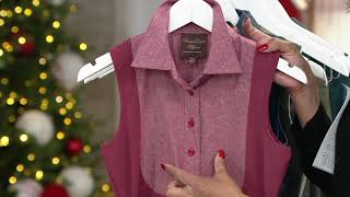 Kathleen Kirkwood DictraEase Chambray Shirttail Top on QVC [upl. by Kuehn]