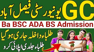 GCUF Admission 2024 Apply Online NowGC University Faisalabad Ba BSC BS Admission 2024Admission Fee [upl. by Irwinn]