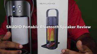 SAUDIO Portable Bluetooth Speaker with Wireless Charging amp LED Flame Night Light Review [upl. by Eiddam]