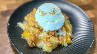 5 Ingredient Peach Cobbler So good [upl. by Nahsyar]