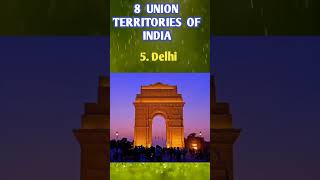 8 Union Territories of India currentaffairs generalknowledge unionterritoriesofindia quiz [upl. by Lirbaj46]