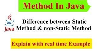 What is static and nonstatic method In Java  Explain with complete Code Base  JavaMind Techie [upl. by Adehsar]