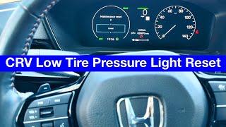 2023  2024 Honda CRV Reset Low Tire Pressure light  TPMs calibration [upl. by Peggi]