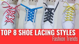 The Top 8 Shoes lace styles Shoe lacing styles  Shoes less style P120224 shoesfashion shoelace [upl. by Atival799]