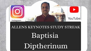 Baptisia and diptherinum from allens keynotes study streak [upl. by Akel]