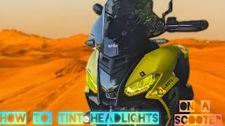 How to Tint ScooterMotorcycle Headlights with yellow film [upl. by Ancilin]