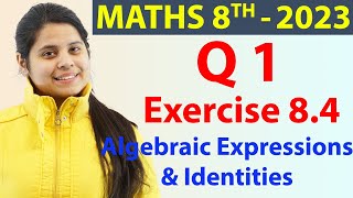 Q 1  Ex 84  Algebraic Expressions and Identities  Ch 8  Maths Class 8th New Syllabus CBSE 2023 [upl. by Renaxela]