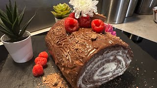 How to make a Yule Log Cake  Bûche de Noël  Log Cake Recipe for any Festival [upl. by Aubreir]