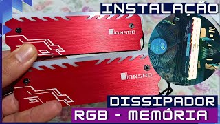 UNBOXING REWIEW E INSTALAÇÃO DISSIPADORES DE CALOR PARA MEMÓRIA RAM COM RGB TOP DEMAIS [upl. by Redan355]