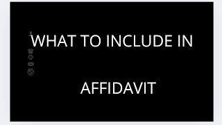 Affidavit verifying Petition formatwhat to include in affidavit [upl. by Anilra]