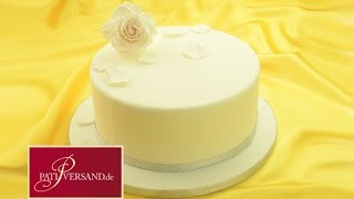 Torte mit Fondant überziehen  Tutorial von PatiVersandde [upl. by Demodena415]