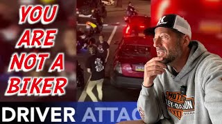 BIKER KICKS WINDOW IN ROAD RAGE  cyclefanatix biker motorcycle [upl. by Etselec]